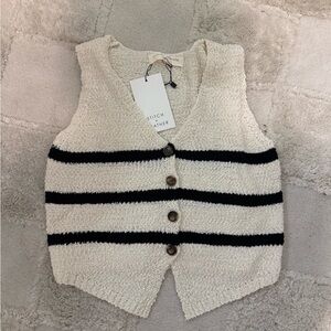 Cream and Black Women's Top